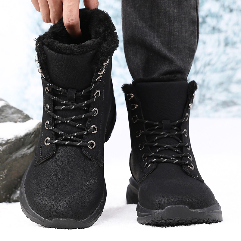 Men'S Fashion Running Shoes - รองเท้าบูทหิมะฤดูหนาวสำหรับผู้ชาย รองเท้าผ้าใบหัวกว้างกันน้ำ อุ่นมาก รองเท้าผู้ชายแฟชั่นใหม่ รองเท้าเดินป่ากลางแจ้ง รองเท้าบูทขี่มอเตอร์ไซค์