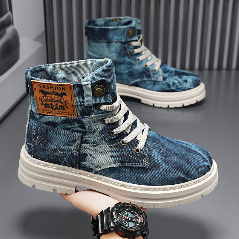 Men'S Fashion Plus - รองเท้าผ้าใบหุ้มข้อสูงสำหรับผู้ชาย รุ่นสปริง 2026 แฟชั่นทันสมัย ไซส์ใหญ่ รองเท้าลำลองอเนกประสงค์สำหรับผู้ชาย