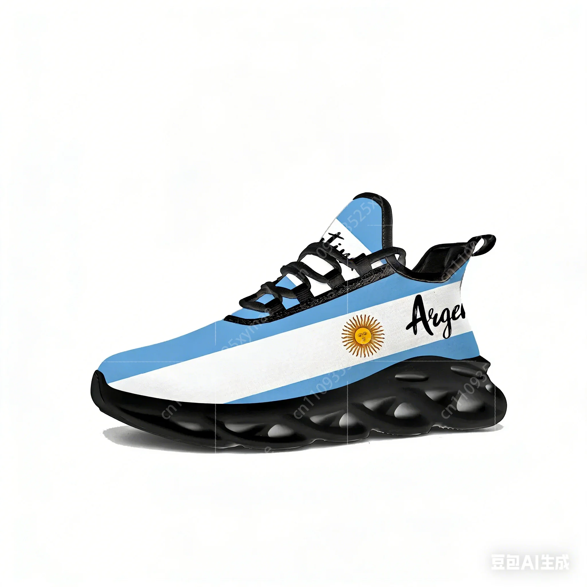 Men'S Fashion Running Shoes - รองเท้าผ้าใบลายธงชาติอาร์เจนตินา สำหรับผู้ชายและผู้หญิง รองเท้ากีฬาวิ่งคุณภาพสูง รองเท้าผ้าใบแบบผูกเชือก รองเท้าตาข่าย รองเท้าสั่งทำพิเศษ