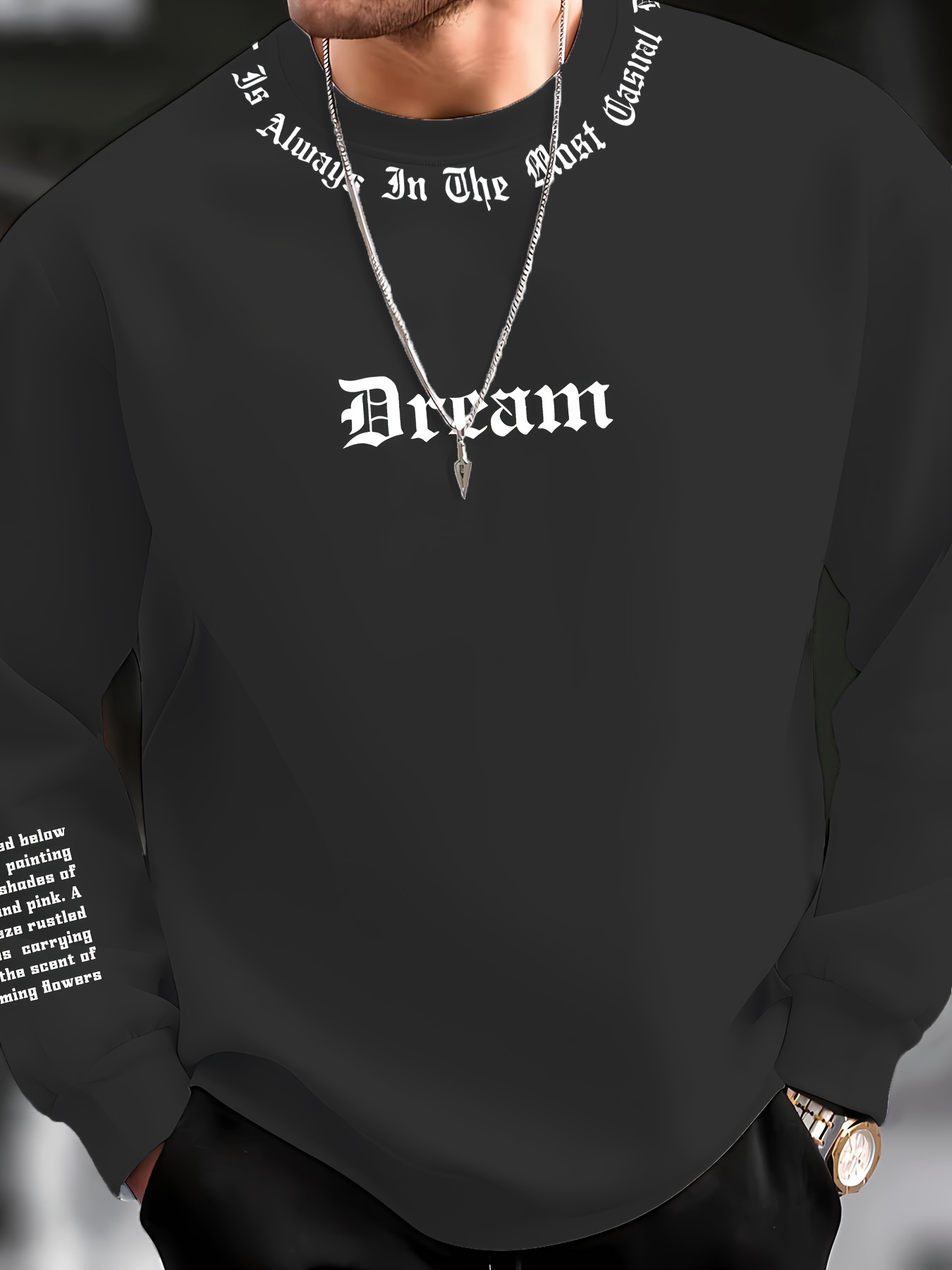 Mens Fashion Streetwear - เสื้อสเวตเตอร์คอกลมพิมพ์ลายตัวอักษรสำหรับผู้ชาย ฤดูใบไม้ร่วง/ฤดูหนาว 2026 - สวมใส่สบาย นุ่มสบาย