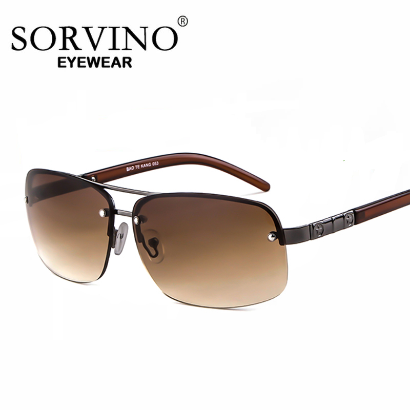 Men'S Fashion Zara - แว่นกันแดดผู้ชาย SORVINO ทรงครึ่งกรอบ สีน้ำตาล สำหรับขับรถ ป้องกันรังสียูวี