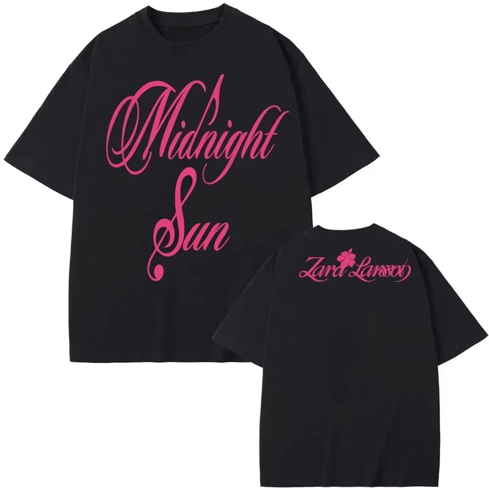 Men'S Fashion Zara - ซาร่า ลาร์สสัน ซิงเกอร์'เสื้อยืดสไตล์เดียวกับศิลปิน' Midnight Sun อัลบั้มโปสเตอร์กราฟิกพิมพ์ลายเสื้อยืดผู้ชายผู้หญิงลำลองผ้าฝ้ายแท้แฟชั่นท็อป