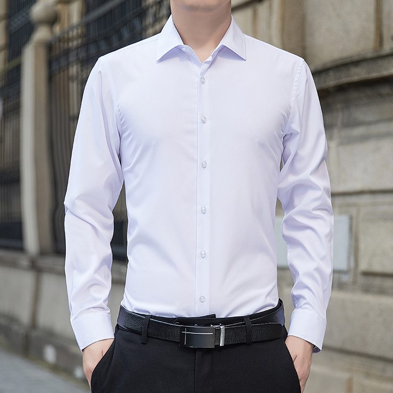 Men'S Fashion Plus - เสื้อเชิ้ตผู้ชายไซส์ใหญ่ สีพื้น แฟชั่นคลาสสิก เรียบง่าย สไตล์ลำลอง ทรงเข้ารูป