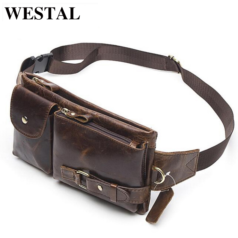 Leather Belt Braided - WESTAL ของแท้หนังเอวชายเอวกระเป๋า Fanny Pack กระเป๋าเข็มขัดกระเป๋าเดินทางเอวแพ็คชายเอวเล็กกระเป๋าหนัง