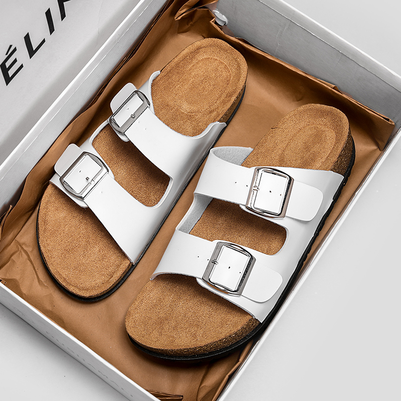 Men'S Fashion Plus - รองเท้าแตะแฟชั่นคลาสสิกแบบยูนิเซ็กซ์สำหรับผู้ชาย รองเท้าคอร์กใส่สบายสำหรับฤดูร้อน รองเท้าแตะสำหรับผู้ชายใส่กลางแจ้ง ผ้าไมโครไฟเบอร์ ไซส์ใหญ่พิเศษ 36-46