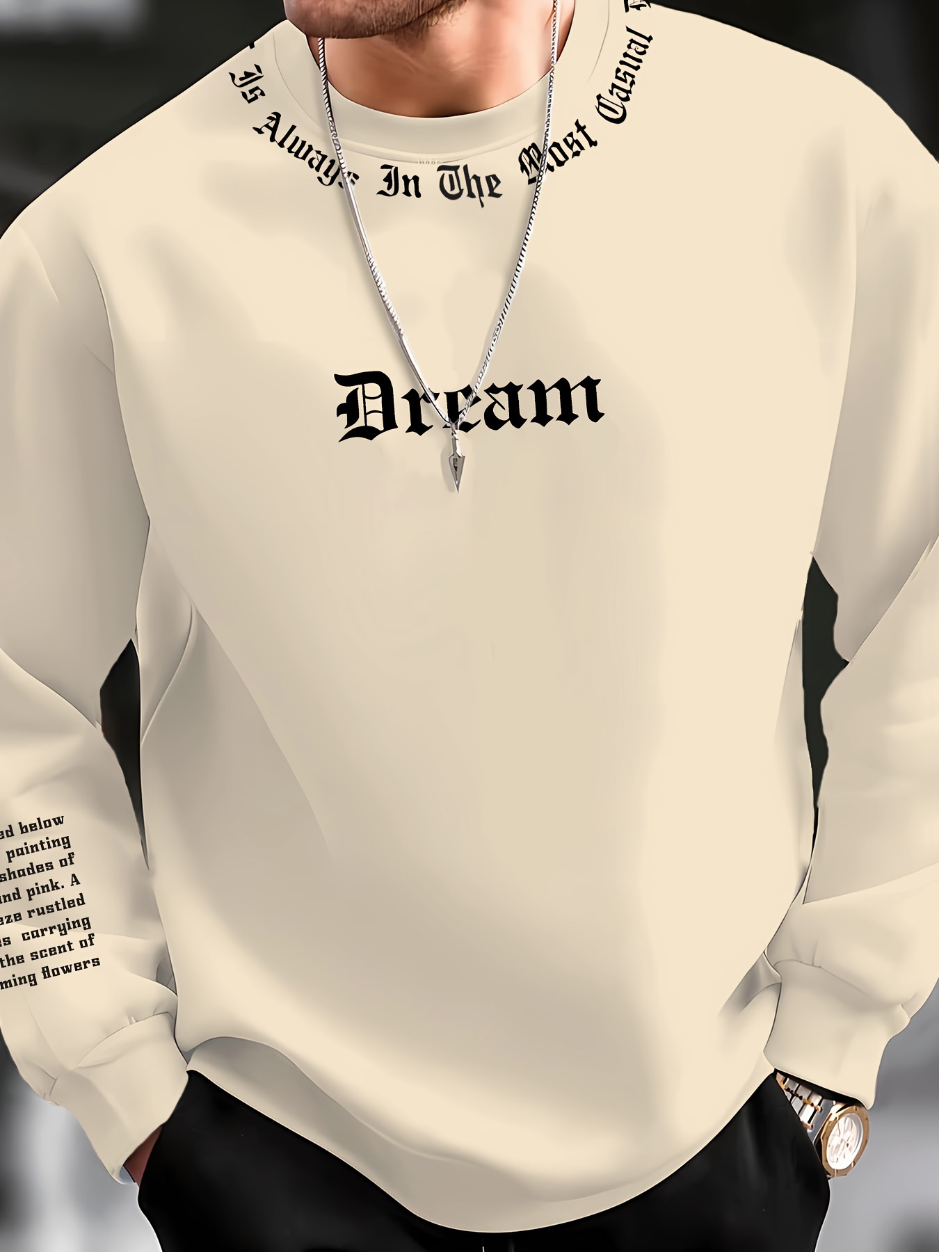 เสื้อสเวตเตอร์คอกลมพิมพ์ลายตัว - Mens Fashion Streetwear บทวิจารณ์และราคา