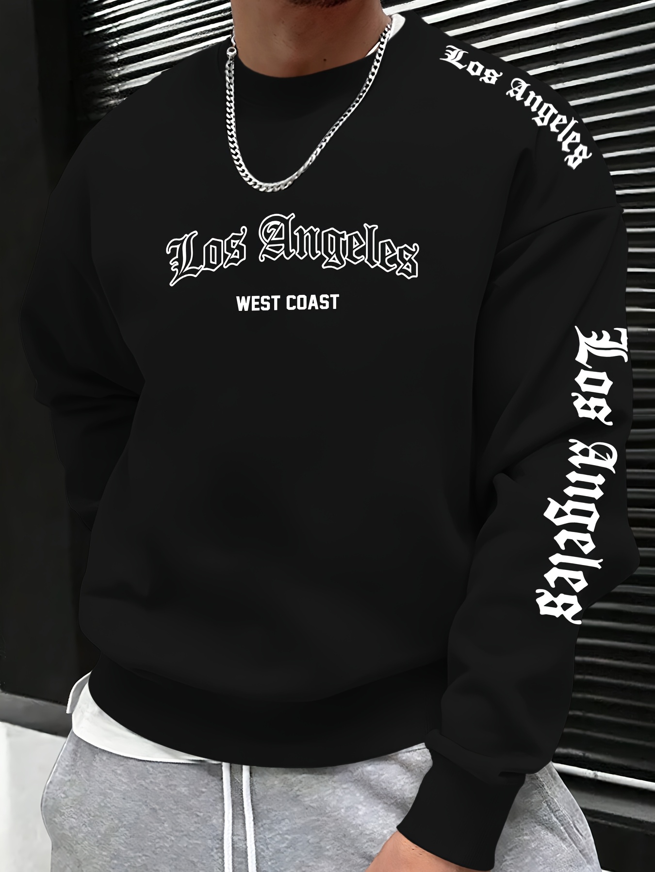 เสื้อสเวตเตอร์คอกลมพิมพ์ลายตัว - Mens Fashion Streetwear บทวิจารณ์และราคา