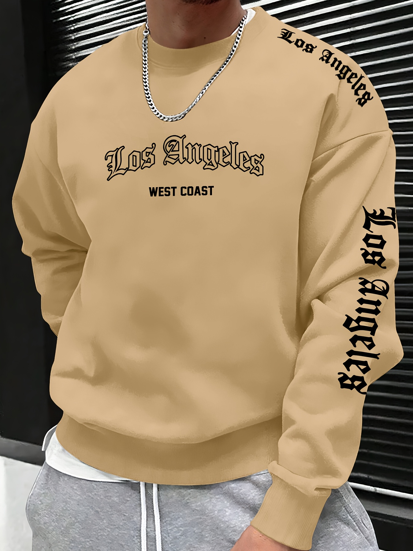 เสื้อสเวตเตอร์คอกลมพิมพ์ลายตัว - Mens Fashion Streetwear บทวิจารณ์และราคา