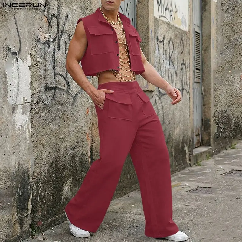 INCERUN ชุดเซ็ตผู้ชาย เสื้อครอ - Men'S Fashion Designer บทวิจารณ์และราคา