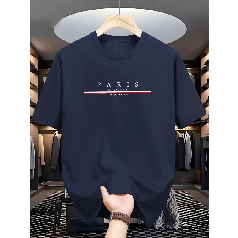เสื้อยืดแขนสั้นคอกลมผ้าฝ้ายแท้ - Paris Men'S Fashion บทวิจารณ์และราคา