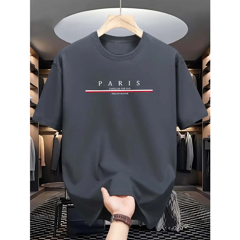 เสื้อยืดแขนสั้นคอกลมผ้าฝ้ายแท้ - Paris Men'S Fashion บทวิจารณ์และราคา
