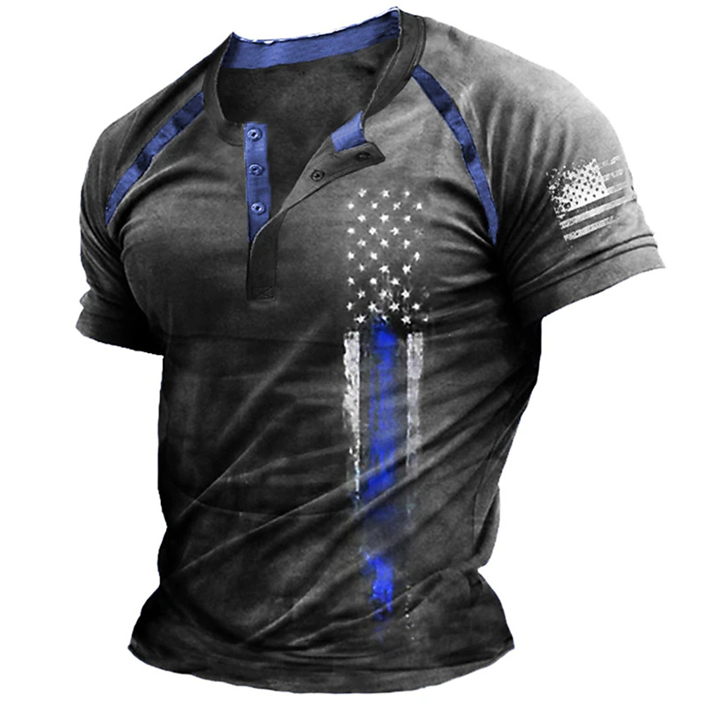 เสื้อเชิ้ตเฮนรี่พิมพ์ลายธงชาติ - Men'S Fashion Rules บทวิจารณ์และราคา