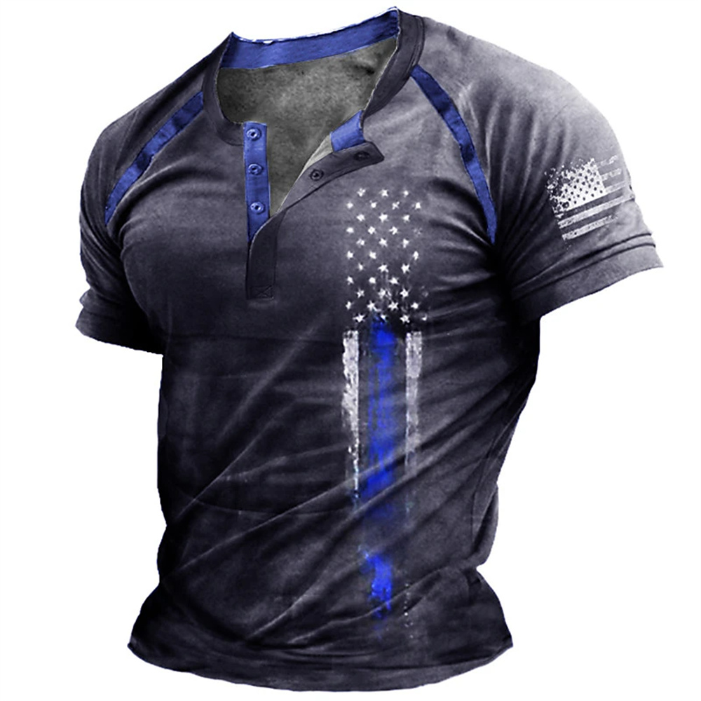 เสื้อเชิ้ตเฮนรี่พิมพ์ลายธงชาติ - Men'S Fashion Rules บทวิจารณ์และราคา