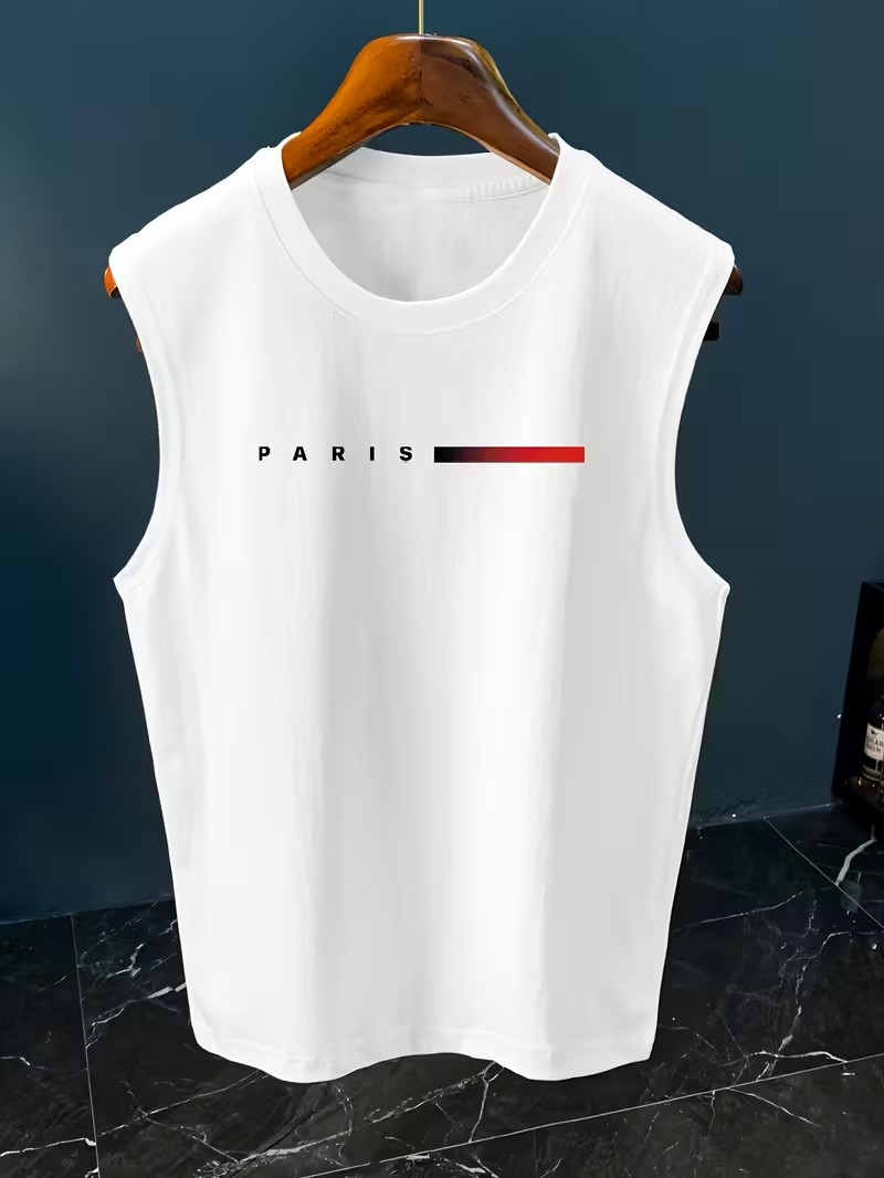 เสื้อกล้ามพิมพ์ลายตัวอักษร Par - Paris Men'S Fashion บทวิจารณ์และราคา