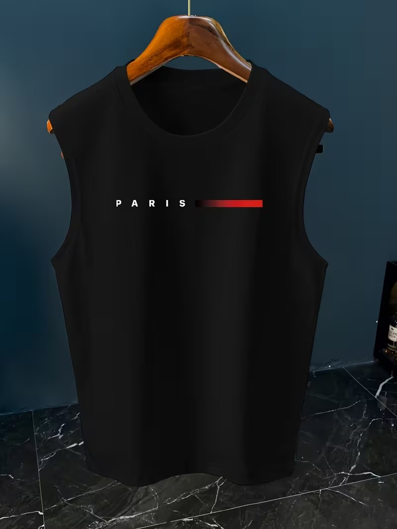 เสื้อกล้ามพิมพ์ลายตัวอักษร Par - Paris Men'S Fashion บทวิจารณ์และราคา