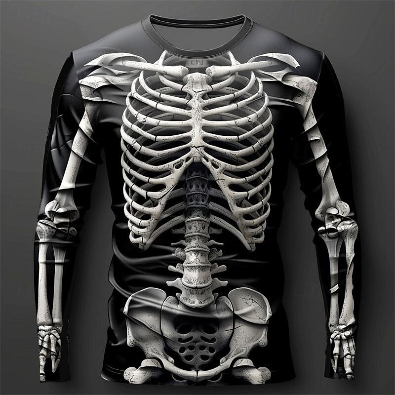 เสื้อยืดผู้ชายลายหัวกะโหลกเปลว - Mens Fashion Streetwear บทวิจารณ์และราคา